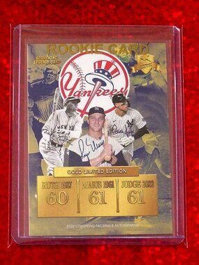 Yankees Legends Gold Limited Edition Facsimile Auto Card Ruth Maris Judge
